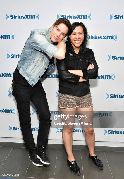 Matt Johnson and Kim Schifino of indie electronic duo Matt & Kim visit SiriusXM Studios on May 11, 2018 in New York City.