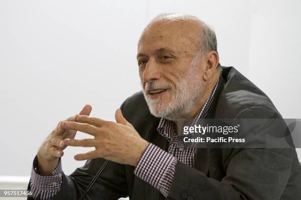 The founder of Slow Food Movement Carlo Petrini speaks at Torino Book Festival.