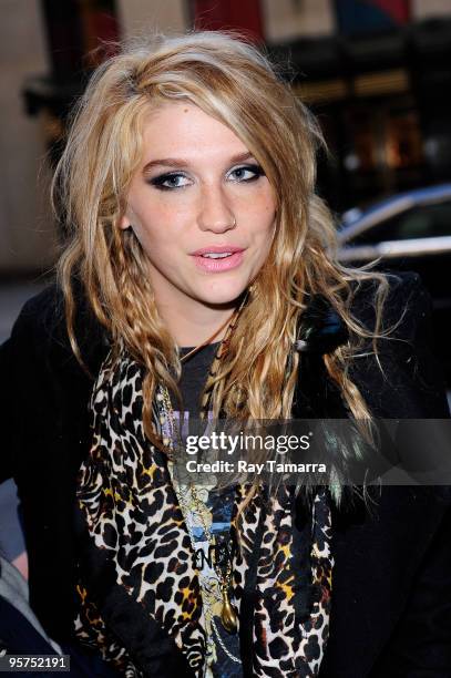 Singer Ke$ha visits "Late Night With Jimmy Fallon" taping at the NBC Rockafeller Center Studios on January 13, 2010 in New York City.