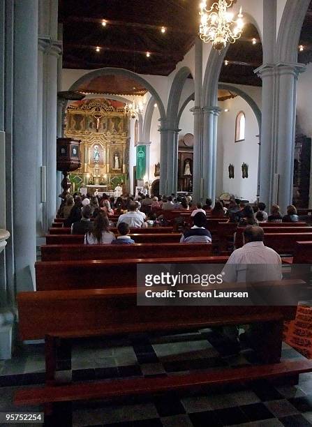 General view of the church in Valverde on El Hierro Island, January 13, 2010 in El Hierro Island, Spain. The island inspired and features in the new...