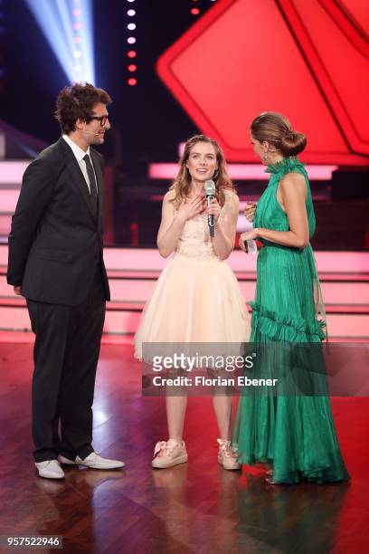 Daniel Hartwich, Marie Wegener and Victoria Swarovski during the 8th show of the 11th season of the television competition 'Let's Dance' on May 11,...