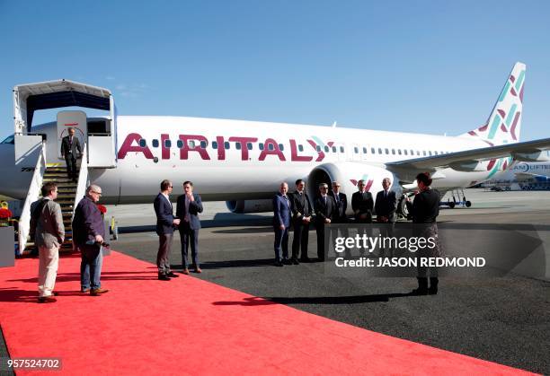 New Air Italy Boeing 737 MAX 8 is pictured as Boeing Commercial Airplanes, Qatar Airways and Air Italy celebrate the delivery of their first 737 MAX...