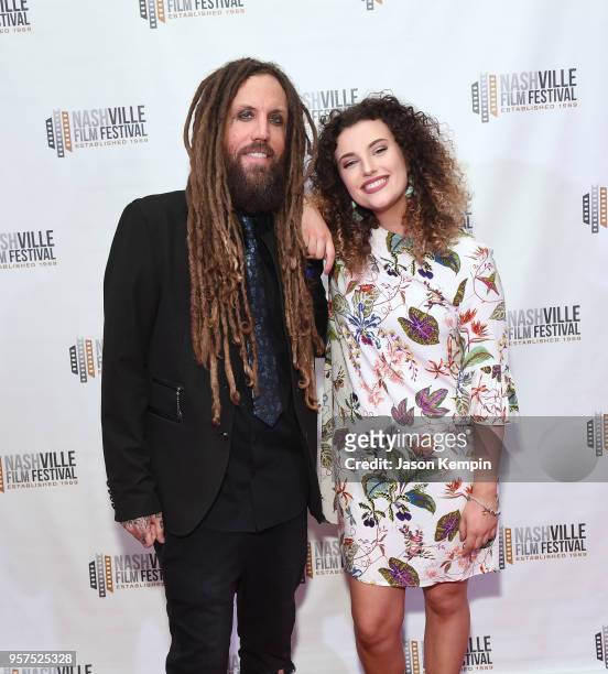 Brian Welch of the band Korn and daughter Jennea Welch attend the screening of "Loud Krazy Love" at the Regal 27 Hollywood Theater on May 11, 2018 in...