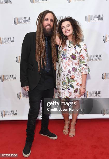 Brian Welch of the band Korn and daughter Jennea Welch attend the screening of "Loud Krazy Love" at the Regal 27 Hollywood Theater on May 11, 2018 in...