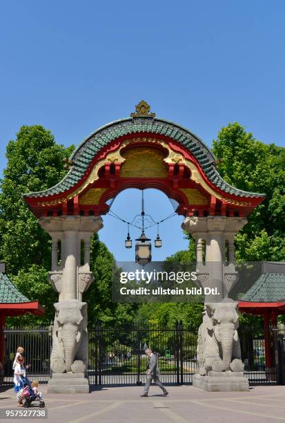 Elefantentor, Zoologischer Garten, Budapester Strasse, Tiergarten, Mitte, Berlin, Deutschland