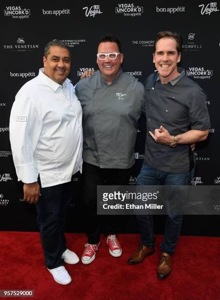 Chef Michael Mina, Coast owner and chef Graham Elliot and Sage executive chef Shawn McClain attend the 12th annual Vegas Uncork'd by Bon Appetit...