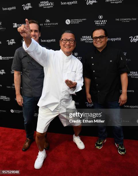 Sage executive chef Shawn McClain, Morimoto owner and chef Masahru Morimoto and Harvest by Roy Ellamar executive chef Roy Ellamar attend the 12th...