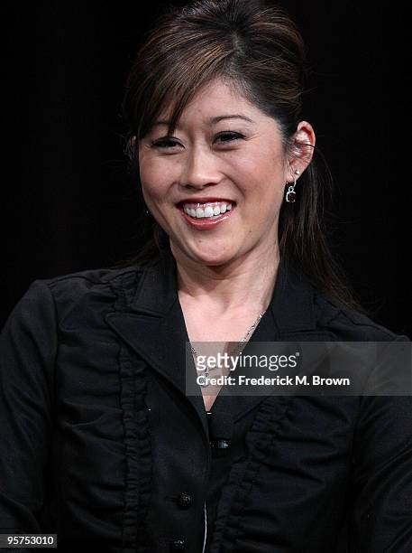 Olympic Gold Medalist Kristi Yamaguchi of the television show "Faces of America with Henry Louis Gates" speaks during the PBS portion of the 2010...
