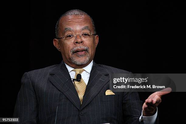 Dr. Henry Louis Gates, Jr., of the television show "Faces of America with Henry Louis Gates" speaks during the PBS portion of the 2010 Television...