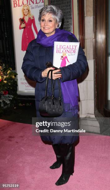 Angela Rippon attends the Gala Performance of Legally Blonde at The Savoy Theatre on January 13, 2010 in London, England.