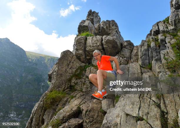 Roter westlicher Wanderweg zum Gipfel Giewont, Hohe Tatra, Polen