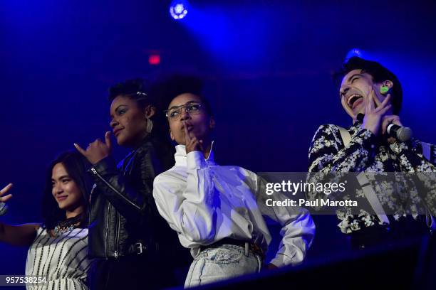 Esperanza Spalding performs with students at the Berklee College of Music Commencement Concert at Agganis Arena at Boston University on May 11, 2018...