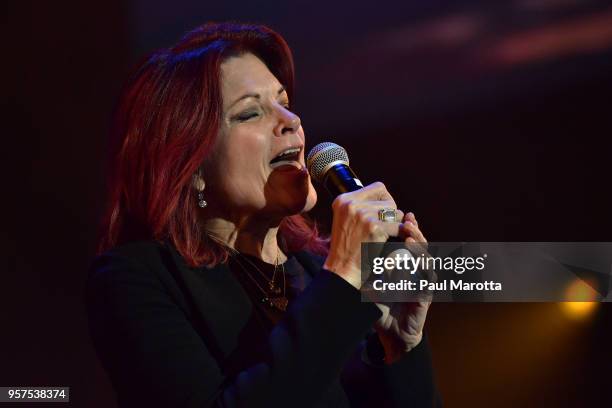 Rosanne Cash performs with students at the Berklee College of Music Commencement Concert at Agganis Arena at Boston University on May 11, 2018 in...