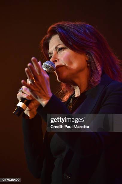 Rosanne Cash performs with students at the Berklee College of Music Commencement Concert at Agganis Arena at Boston University on May 11, 2018 in...