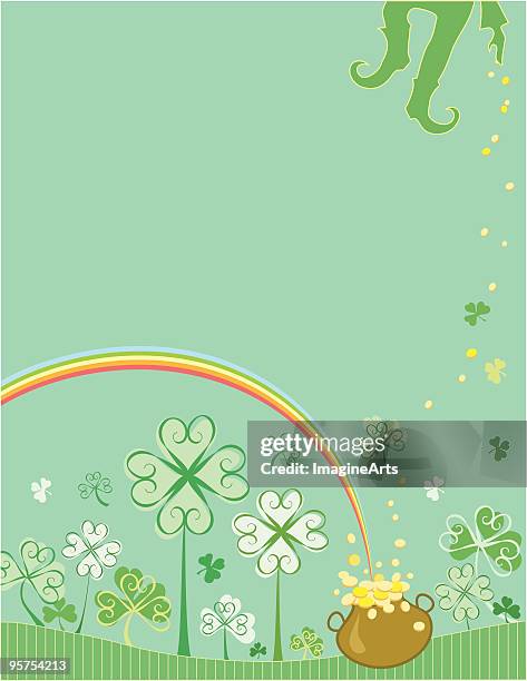 pot of gold - ehemalige irische währung stock-grafiken, -clipart, -cartoons und -symbole