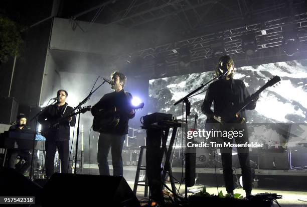 Casey Wescott, Christian Wargo, Robin Pecknold, and Skyler Skjelset of Fleet Foxes perform during 2018 FORM Arcosanti on May 11, 2018 in Arcosanti,...