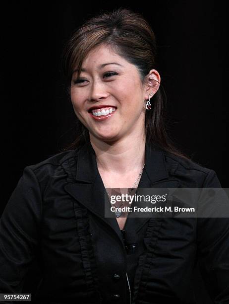 Olympic Gold Medalist Kristi Yamaguchi of the television show "Faces of America with Henry Louis Gates" speaks during the PBS portion of the 2010...