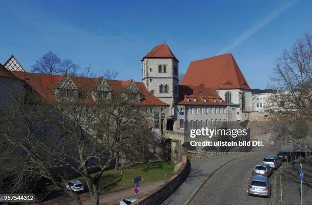 Kunstmuseum Moritzburg in Halle Saale Sachsen Anhalt Luftaufnahme Drohnenaufnahme Drohnenbild Stadtansicht Ansicht Luftbild Sachsen Anhalt