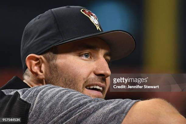 Pollock of the Arizona Diamondbacks reacts during batting practice prior to the MLB game against the San Diego Padres at Chase Field on April 21,...