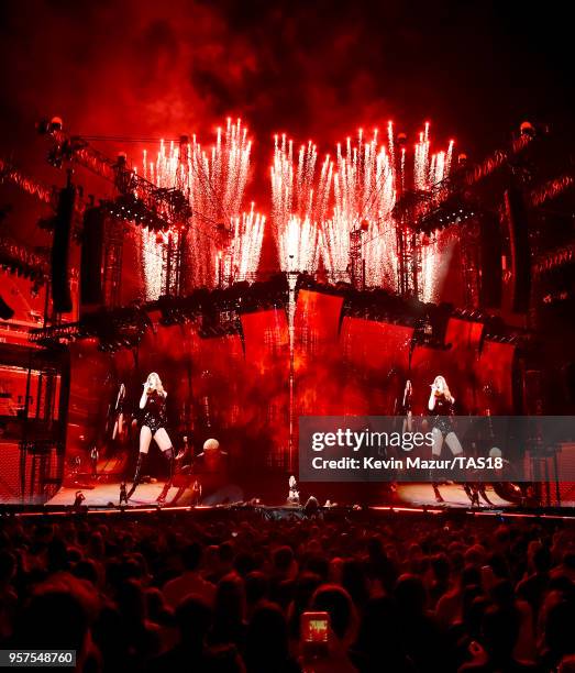 Taylor Swift performs onstage during Taylor Swift reputation Stadium Tour at Levi's Stadium on May 11, 2018 in Santa Clara, California.