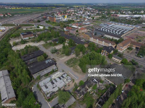 Ehemaliger Schlachthof Halle Saale Ansicht der Schlachthof Halle als open free Galerie Luftaufnahme Drohnenaufnahme Drohnenbild Stadtansicht Ansicht...