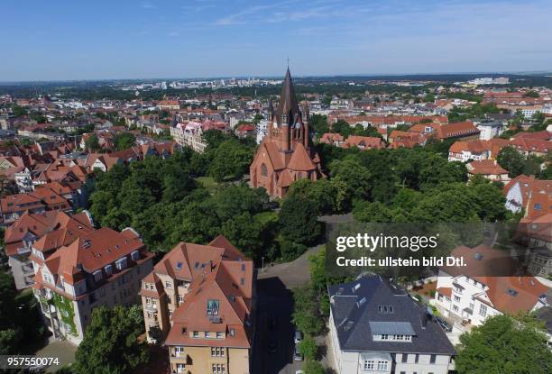 Halle Saale Paulusviertel Pauluskirche Hasenberg Sachsen Anhalt Luftaufnahme Drohnenaufnahme Drohnenbild Drohnenaufnahme Stadtansicht Ansicht...