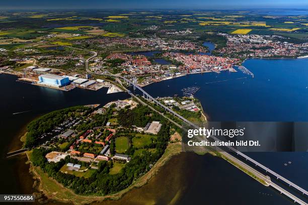 Stralsund, Mecklenburg-Western Pomerania, Germany, aerial view, May 27, 2017