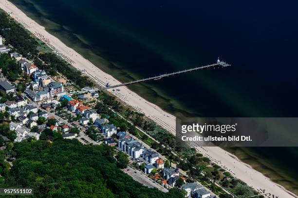 Zinnowitz, Island of Usedom, Mecklenburg-Western Pomerania, Germany, aerial view, May 27, 2017