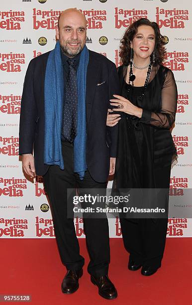 Stefania Sandrelli and Paolo Virz attend 'La Prima Cosa Bella' Premiere on January 13, 2010 in Milan, Italy.