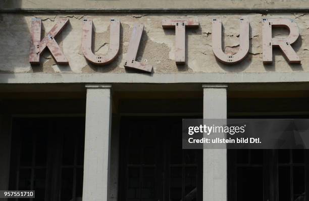 Zinnowitz, Usedom, Germany - frontage former forcing house, Kulturhaus, August 18, 2016.