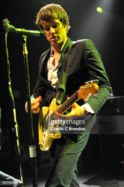 Damian Kulash of OK Go performs on stage at Shepherds Bush Empire on January 13, 2010 in London, England.