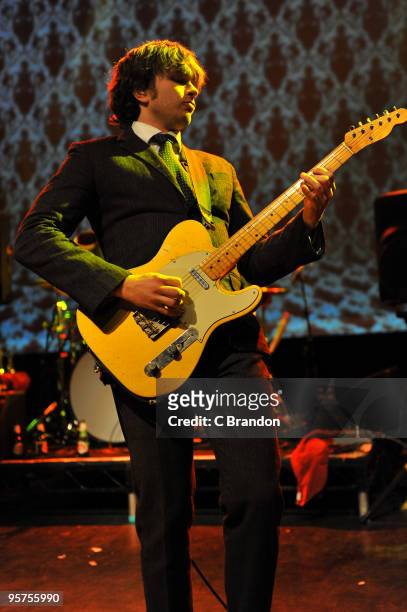 Andy Ross of OK Go performs on stage at Shepherds Bush Empire on January 13, 2010 in London, England.