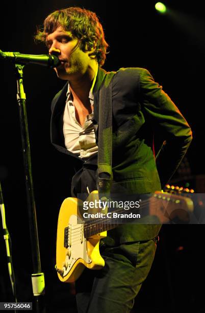 Damian Kulash of OK Go performs on stage at Shepherds Bush Empire on January 13, 2010 in London, England.