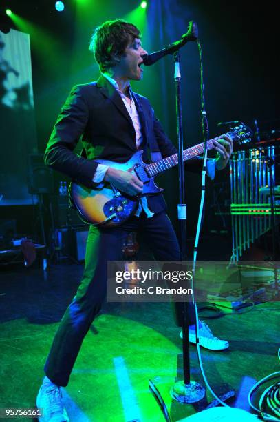 Damian Kulash of OK Go performs on stage at Shepherds Bush Empire on January 13, 2010 in London, England.