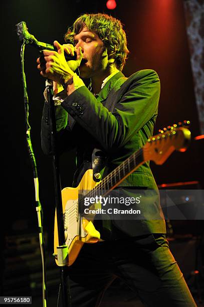 Damian Kulash of OK Go performs on stage at Shepherds Bush Empire on January 13, 2010 in London, England.