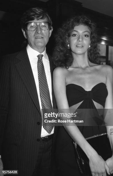 Founder Jerry Ford and a model attend a Ford Model Party at Cartier in circa 1985 in New York City, New York.