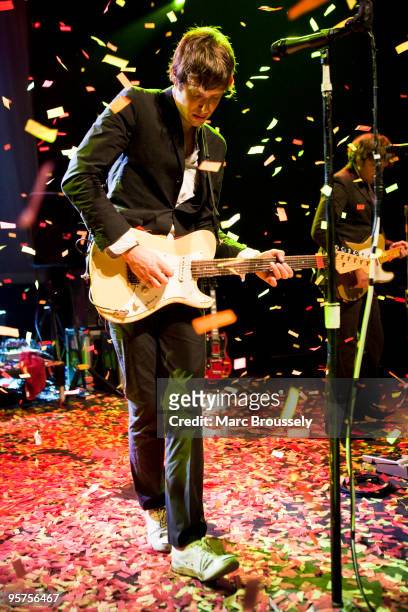 Damian Kulash of OK Go perform on stage at Shepherds Bush Empire on January 13, 2010 in London, England.