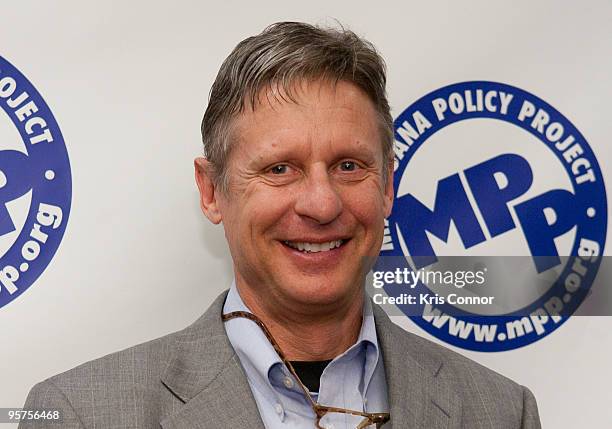 Gary Johnson poses on the red carpet during the Marijuana Policy Project's 15th Anniversary Gala to celebrate ''15 States in 15 Years'' at the Hyatt...