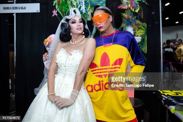 Manila Luzon and Raja attends the 4th Annual RuPaul's DragCon at Los Angeles Convention Center on May 11, 2018 in Los Angeles, California.