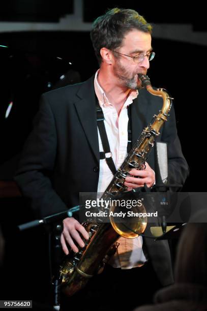 Tim Whitehead performs on stage at Pizza Express Jazz Club, Soho on January 13, 2010 in London, England.