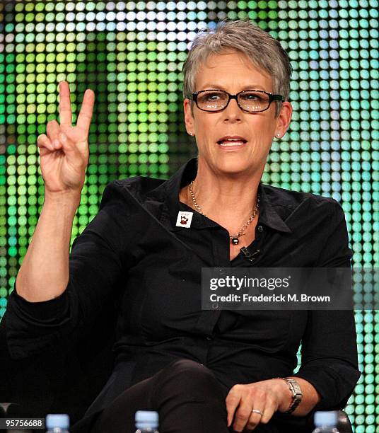 Actress/narrator Jamie Lee Curtis of the film ''Dirt! The Movie'' speaks during the PBS portion of the 2010 Television Critics Association Press Tour...