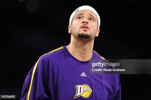 Michael Fey of the Los Angeles D-Fenders stands on the court before the D-League game against the Rio Grande Valley Vipers on January 3, 2010 at...