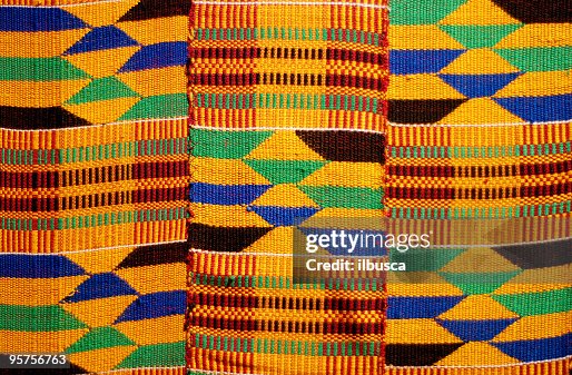 African colored pattern fabric background African colored pattern fabric background