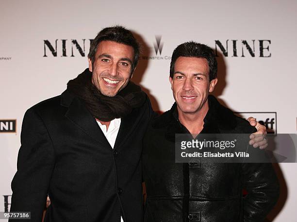 Daniele Liotti and brother Marco Liotti attend the Rome Premiere Party of 'NINE' co-hosted by Martini, at the Martini Terrazza on January 13, 2010 in...