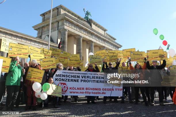 Germany, Berlin: rally against the TTIP negotiations.