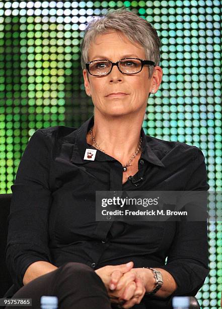 Actress/narrator Jamie Lee Curtis of the film "Dirt! The Movie" speaks during the PBS portion of the 2010 Television Critics Association Press Tour...