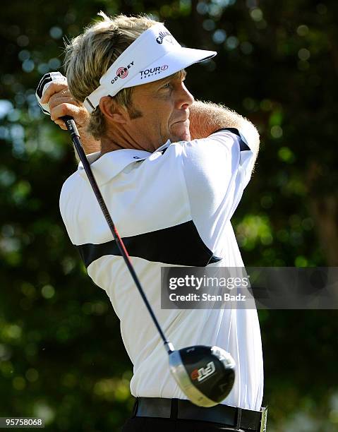 Stuart Appleby hits a drive during the Pro-Am round for the Sony Open in Hawaii held at Waialae Country Club on January 13, 2010 in Honolulu, Hawaii.