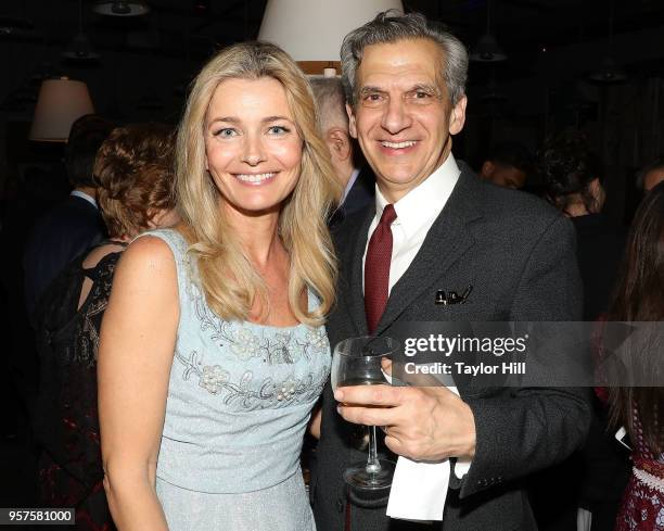 Paulina Porzikova and Executive Director Michael Rips attend the first annual Art Students League Of NY [STartUP] Gala at Art Students League on May...