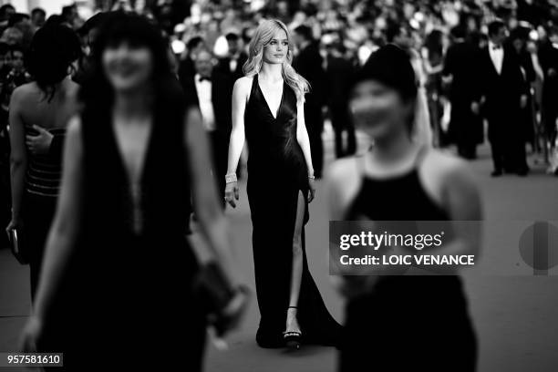 British model Georgia May Jagger poses as she arrives on May 8, 2018 for the screening of the film "Todos Lo Saben " and the opening ceremony of the...