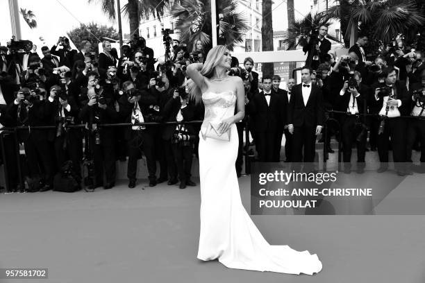 Czech model Petra Nemcova poses as she arrives on May 10, 2018 for the screening of the film "Sorry Angel " at the 71st edition of the Cannes Film...